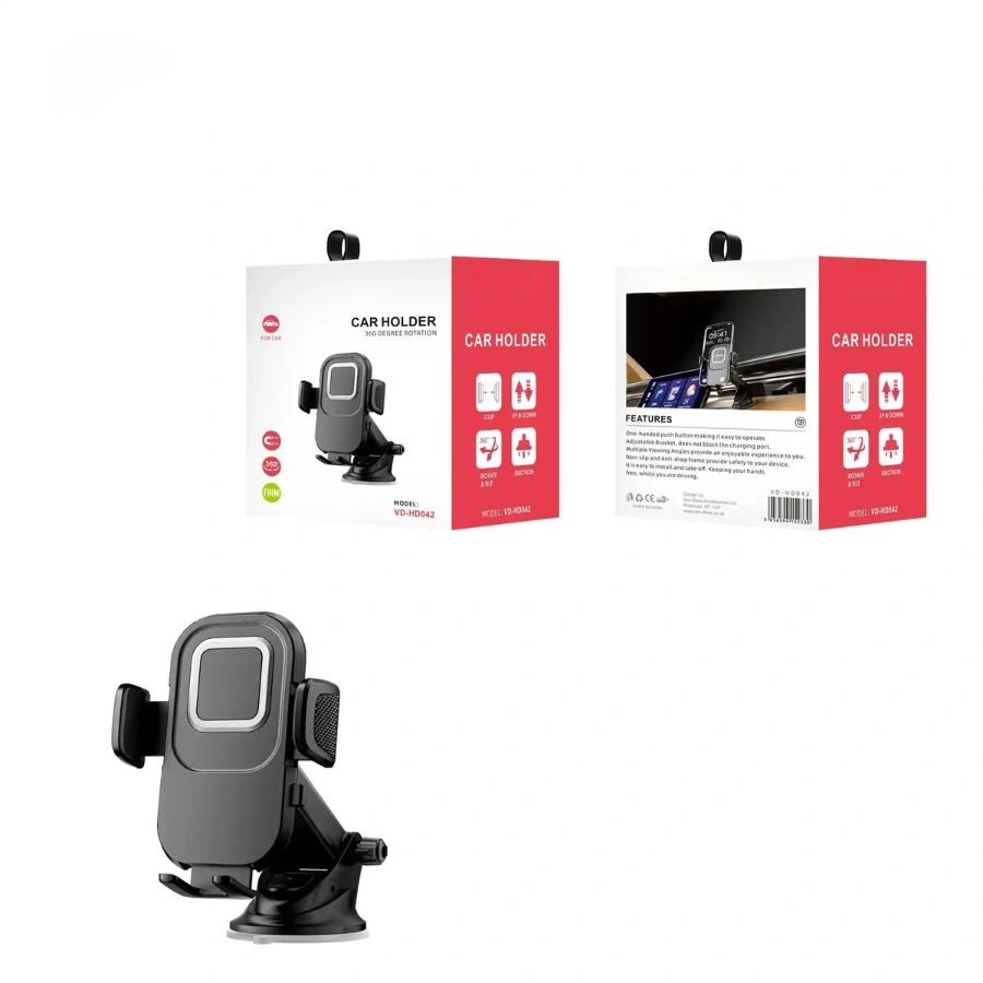 Car Phone Holder with Suction Cup & One-Touch Button image 2