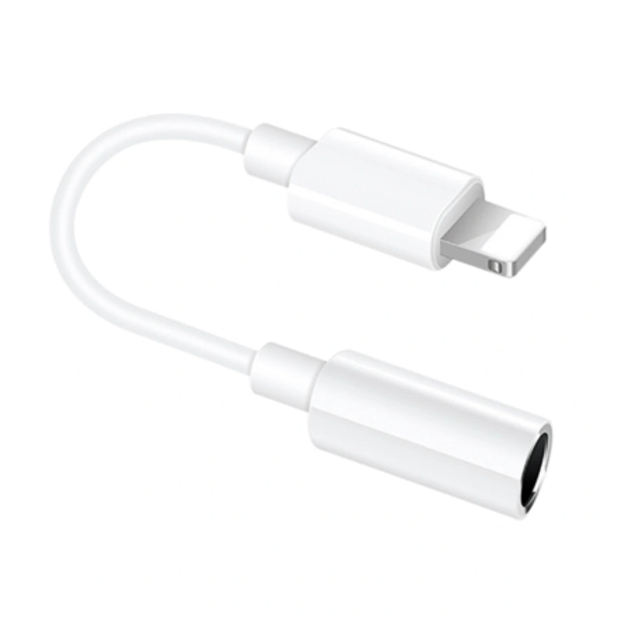 White Lightning to 3.5mm audio adapter VD-AUX010 for headphones, calls, and inline control