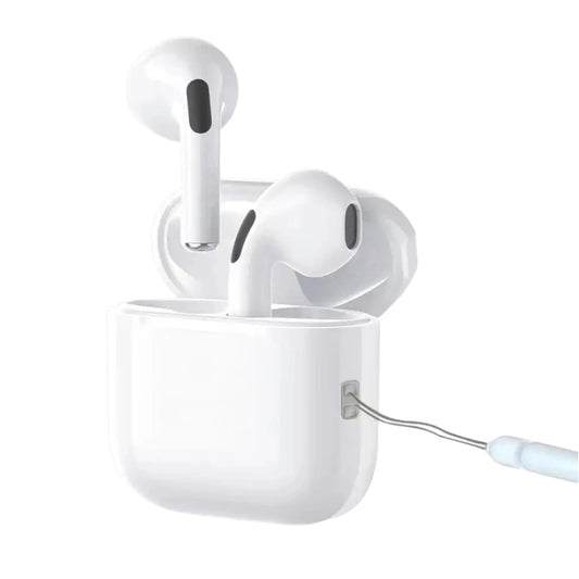 BT-011 wireless earbuds with charging case on a white background