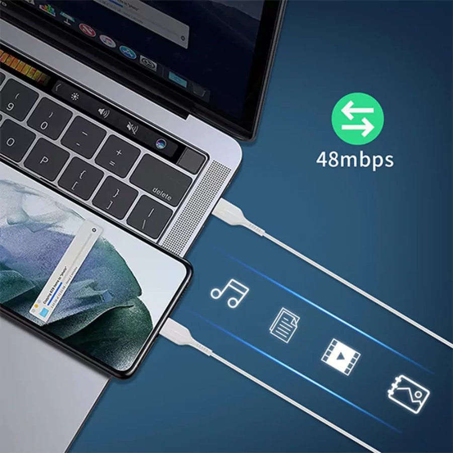 DC06-2M USB-C to USB-C charging cable with PD 60W support for phones, tablets, and USB-C devices