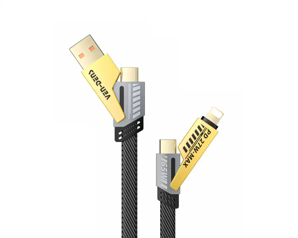 DCA05 4-in-1 multi charging cable with USB and USB-C input plus USB-C and Lightning output