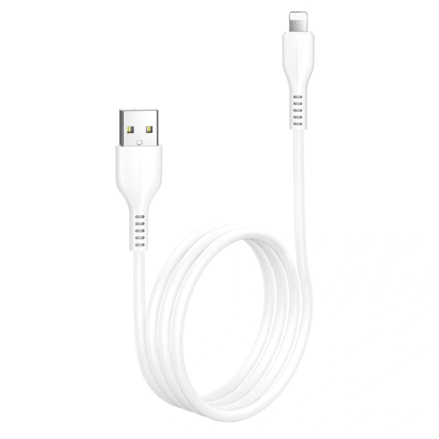 White USB to Type-C charging cable coiled on a light background